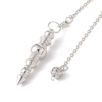 Rack Plating Brass Cable Chain Pointed Dowsing Pendulums HJEW-G016-02P-1