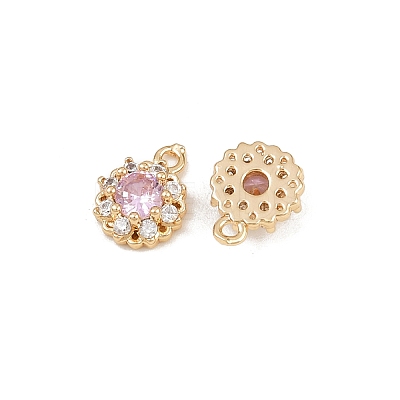 Brass Micro Pave Cubic Zirconia Pendants KK-K407-32G-05-1