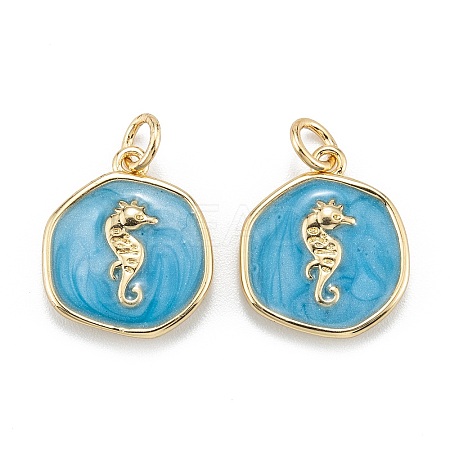 Brass Enamel Pendants X-KK-A155-08G-1