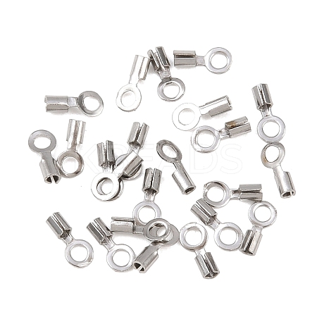 304 Stainless Steel Fold Over Crimp Cord Ends STAS-P434-05A-P-1