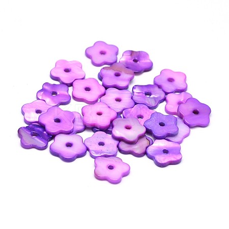 Dyed Natural Freshwater Shell Flower Beads SHEL-M001-05B-1