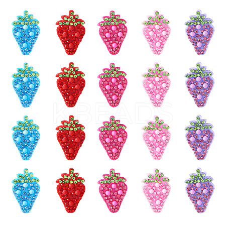 20Pcs 5 Colors Rhinestone Patches PATC-TA0001-07B-1