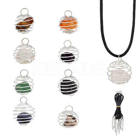 DIY Gemstone Cage Necklace Making Kit DIY-HY0001-34-1