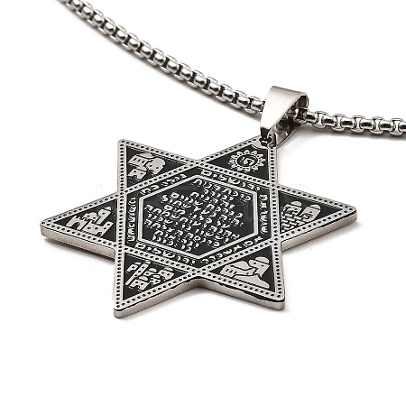 Non-Tarnish 201 Stainless Steel Pendant Necklaces NJEW-B095-01-1