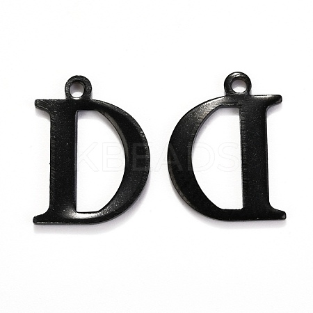 304 Stainless Steel Alphabet Charms STAS-H122-D-EB-1