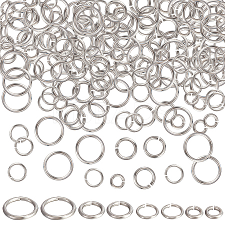 800Pcs 4 Styles 304 Stainless Steel Open Jump Rings STAS-BBC0002-91-1