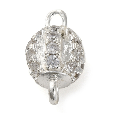 Brass Micro Pave Clear Cubic Zirconia Connector Charms KK-A230-06C-S-1