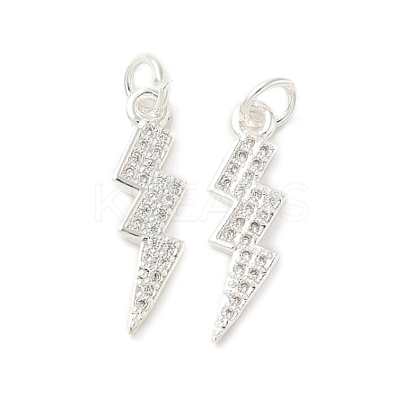 Brass Micro Pave Cubic Zirconia Pendants ZIRC-G163-09S-1