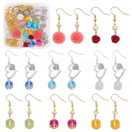 DIY Heart Drop Earring Making Kit DIY-SZ0007-66-1