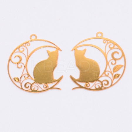 Brass Pendants KK-WH0035-27G-1
