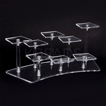 8-Slot Transparent Acrylic Minifigures Display Risers ODIS-WH0043-29A-1