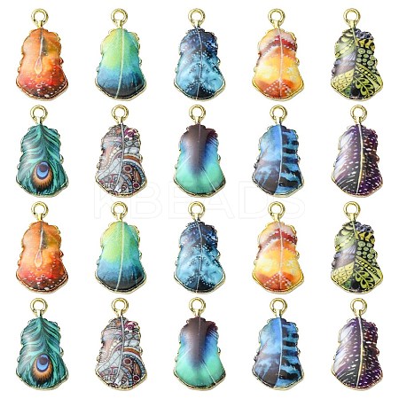 30Pcs 10 Styles Rack Plating Alloy Pendants ENAM-CJ0004-71-1