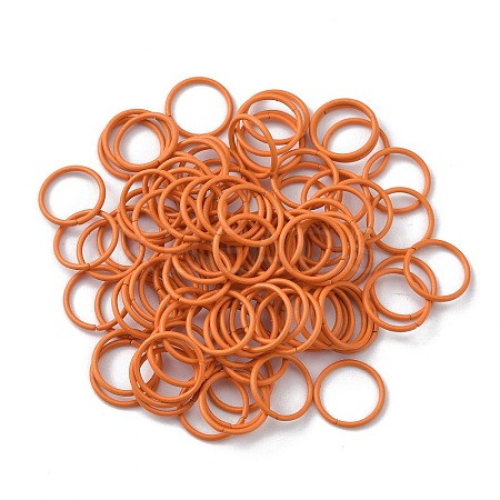 100Pcs Baking Paint Zinc Alloy Open Jump Rings FIND-WH0032-85B-15-1