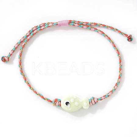 Handmade Porcelain Fish Charm Adjustabale Bracelets XD8221-4-1
