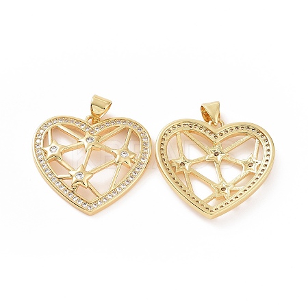 Brass Micro Pave Cubic Zirconia Pendants ZIRC-P106-04LG-02-1