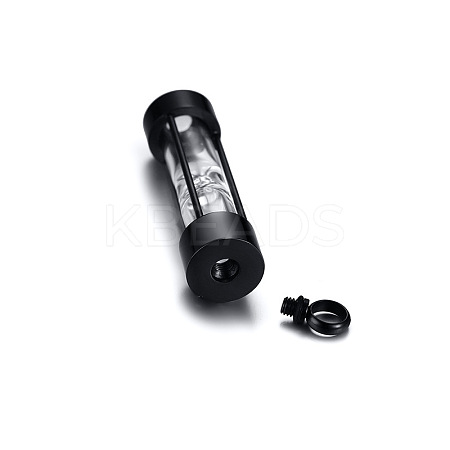 304 Stainless Steel Glass Hourglass Urn Ashes Pendants BOTT-PW0001-033B-EB-1