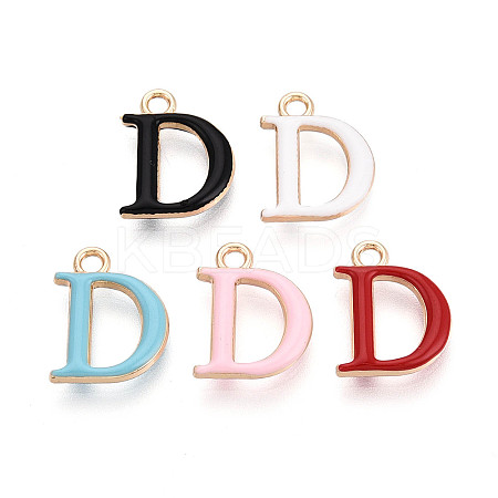 Rack Plating Alloy Enamel Pendants ENAM-T024-53D-G-1
