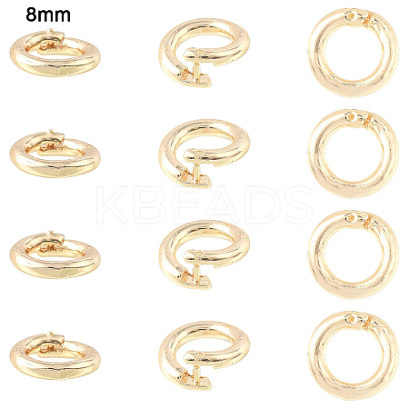 10Pcs Brass Locking Jump Rings KK-YW0003-96B-G-1