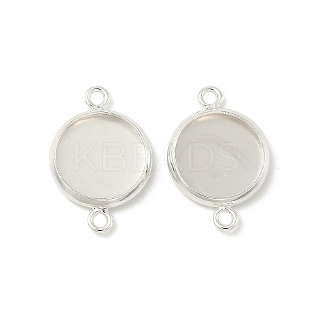 Flat Round Brass Connector Cabochon Settings KK-K414-13E-S-1