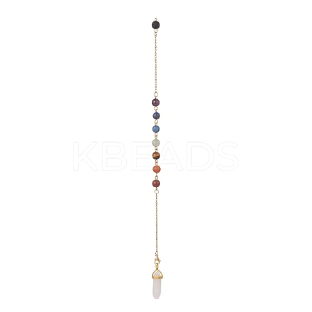 Bullet & Round Gemstone Dowsing Pendulums PALLOY-JF02034-01-1