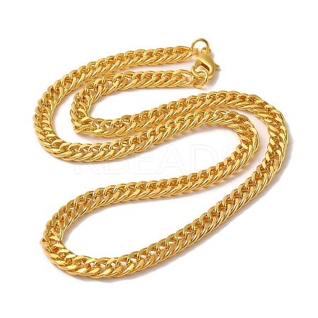 Iron Cuban Link Chain Necklaces for Women Men NJEW-A028-01E-G-1