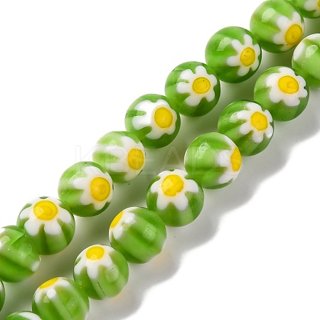 Handmade Millefiori Lampwork Beads Strands LAMP-G164-05M-1