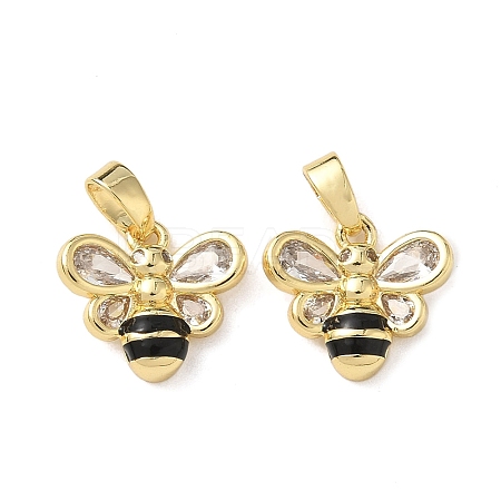 Brass Micro Pave Cubic Zirconia Pendants KK-P334-33G-01-1