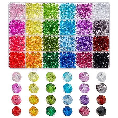 24 Colors Transparent Acrylic Beads TACR-PH0001-93B-1