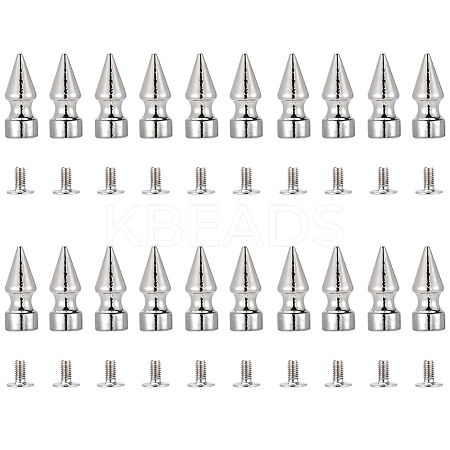 20Pcs Zinc Alloy Spikes Screwback Studs FIND-GF0008-53B-1