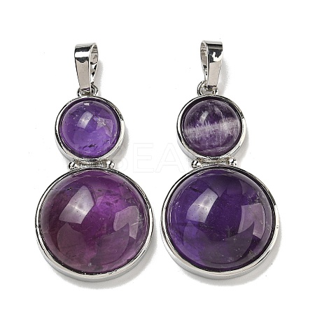 Natural Amethyst Pendants G-G147-06P-03-1