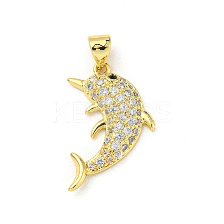 Brass Micro Pave Cubic Zirconia Pendants FIND-Z023-02C-1