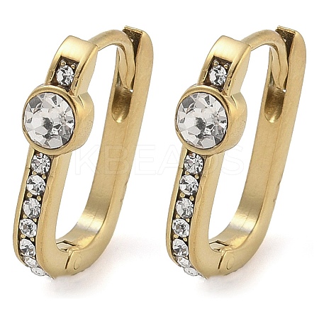 304 Stainless Steel Oval Hoop Earrings EJEW-B109-02G-07-1