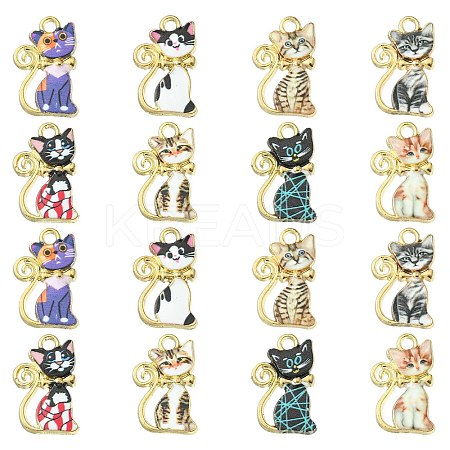 40Pcs 8 Colors Alloy Enamel Pendants ENAM-CJ0001-79-1