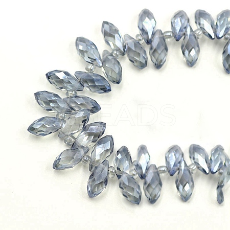 Electroplate Transparent Glass Beads GLAA-WH0039-59B-10-1