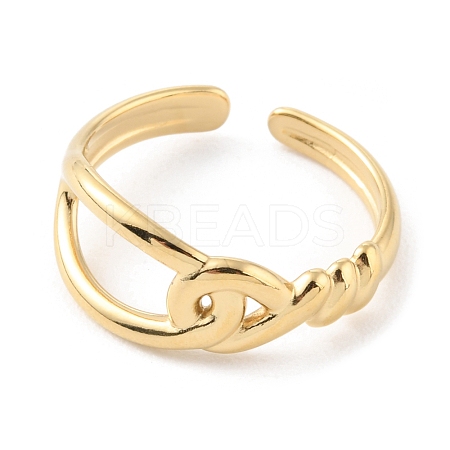 304 Stainless Steel Hollow Knot Open Cuff Rings RJEW-D002-10G-1