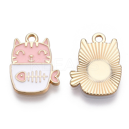 Golden Plated Alloy Enamel Pendants ENAM-T009-90B-RS-1
