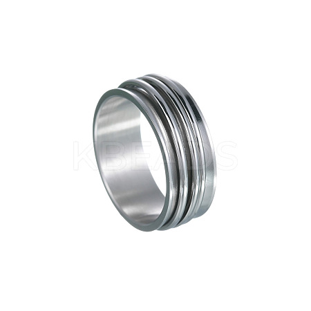 201 Stainless Steel Wide Band Rotating Finger Rings FS-WGEF0B4-08-1