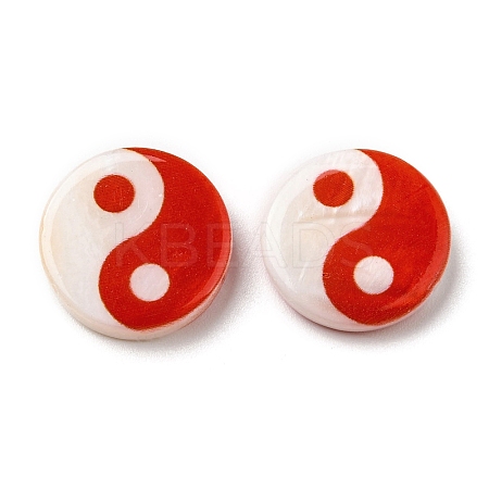 Printed Natural Freshwater Shell Beads SHEL-R129-07C-02-1