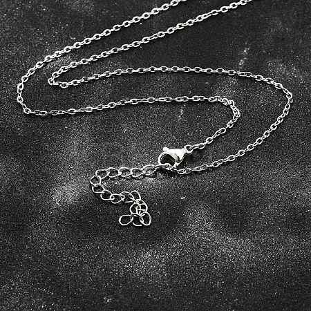 Non-Tarnish 304 Stainless Steel Cable Chain Necklace STAS-T040-PJ204-40-1