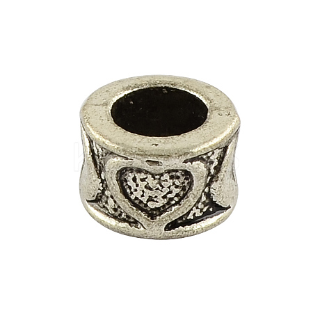 Tibetan Style Alloy Column European Bead Enamel Settings TIBEB-5087-AS-LF-1