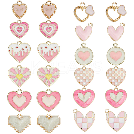 48Pcs 12 Styles Alloy Enamel Pendants ENAM-SC0007-73-1