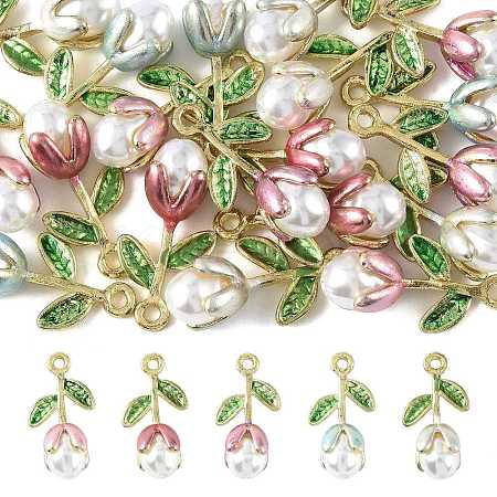 20Pc 5 Colors Alloy Enamel Pendants ENAM-FS0004-07-1