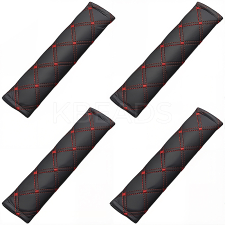 4Pcs PU Imitation Leather Universal Car Seat Belt Pads AJEW-CL0001-96B-1