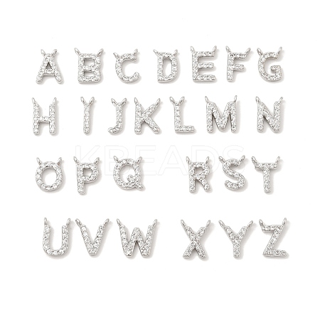 26Pcs Brass Micro Pave Clear Cubic Zirconia Pendants KK-H252-02P-1