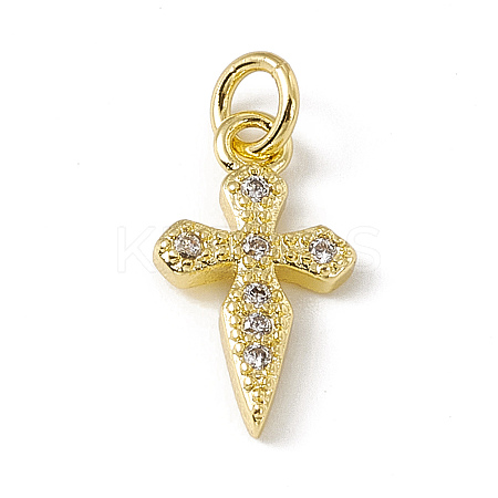 Brass Micro Pave Cubic Zirconia Charms ZIRC-F132-83G-1
