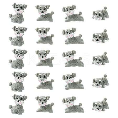 20Pcs 4 Styles Mini Resin Dog Ornaments RESI-CJ0004-85-1