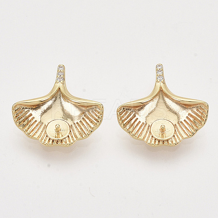 Brass Micro Pave Clear Cubic Zirconia Peg Bails Charms KK-T054-21G-NF-1
