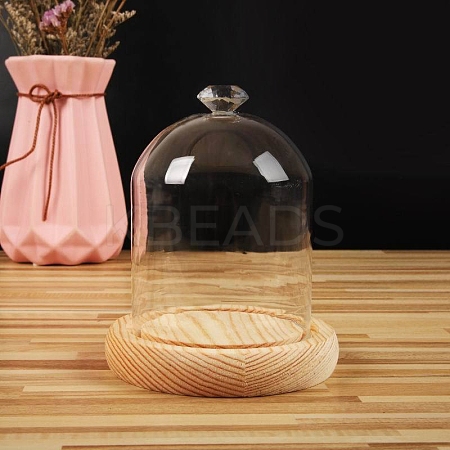 Diamond Shaped Top Clear Glass Dome Cover BOTT-PW0003-001A-A04-1