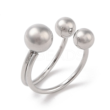 Non-Tarnish 304 Stainless Steel Round Cuff Rings for Women RJEW-G315-05P-1