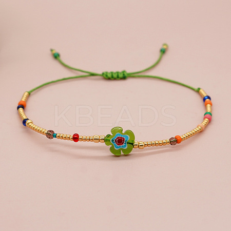 Bohemian Style Floral Beaded Braided Bracelets PK5230-3-1